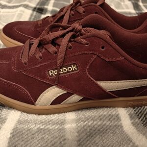 Reebok Burgundy Sneakers with Cream Accents